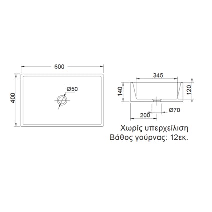 Νιπτήρας Teorema 60 black matt